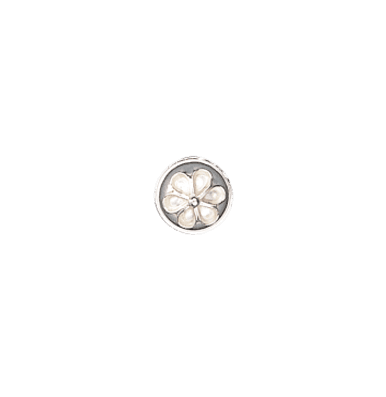 knapp, kvit, 11 mm