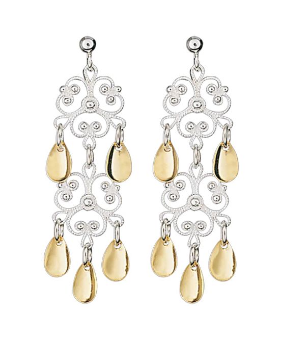 Hovedbilde Øyrepynt, kvit/forgylt